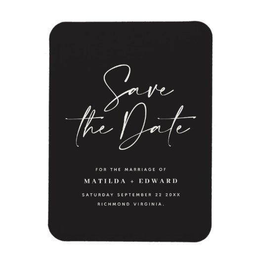 Magnet Flexible Typographiy wedding announcement (Vertical)