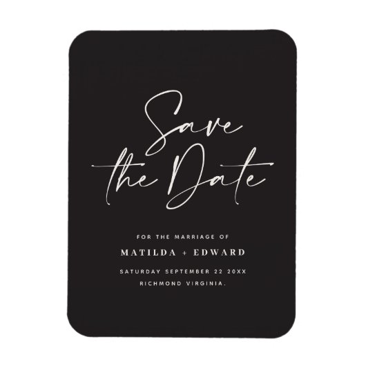 Magnet Flexible Typographiy wedding announcement (Vertical)