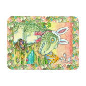 MAGNET FLEXIBLE TYRANNOSAURUS, CUTE T-REX, EASTER BUNNY DINO (Horizontal)