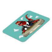 Magnet Flexible Tyrannosaurus Rex Boss Assis À Un Bureau. (Côté Gauche)