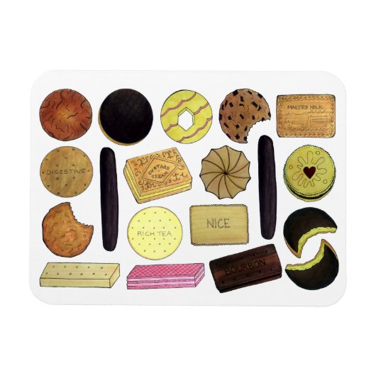 Magnet Flexible UK British Biscuits Shortbread Rich Tea Digestives (Horizontal)