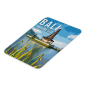 Magnet Flexible Ulun Danu Beratan Temple Indonésie Aquarelle (Côté Gauche)