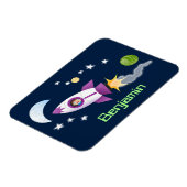 Magnet Flexible Un adorable vaisseau-fusée dans l'espace dessin an (Côté Gauche)