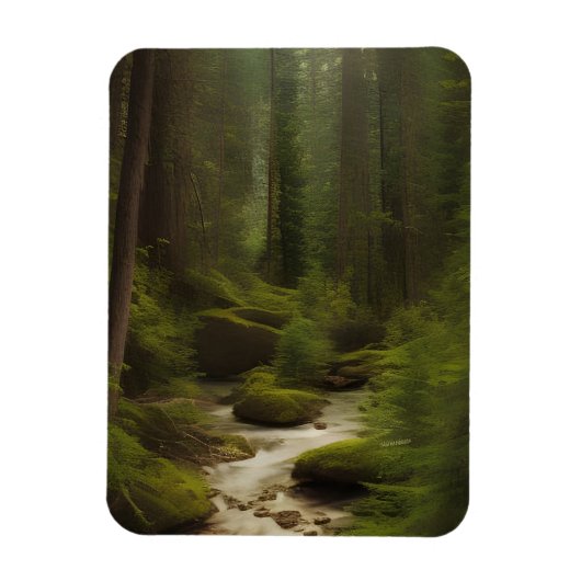 Magnet Flexible Un beau ruisseau de forêt  (Vertical)