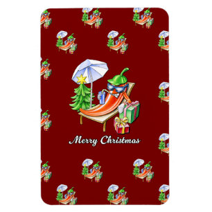 Magnet Flexible Un bon Noël chili sous le soleil et l'arbre