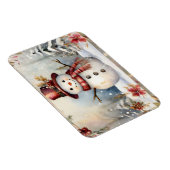 Magnet Flexible Un bonhomme de neige dans un Noël Casquette rouge (Côté Droit)