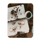 Magnet Flexible Un café chaud avec du livre et des haricots (Vertical)