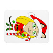 Magnet Flexible un catgirl chibi de Noël (Horizontal)