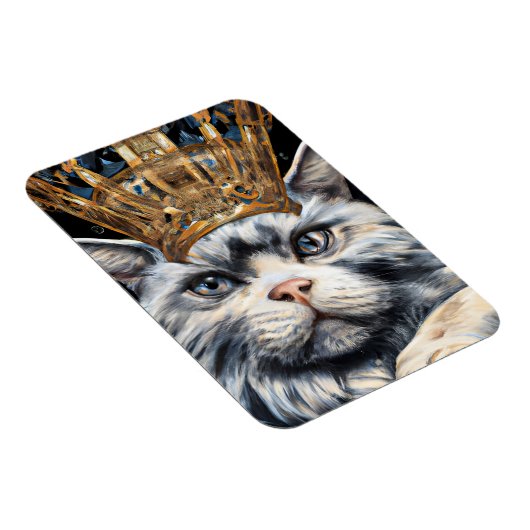 Magnet Flexible Un chat avec une couronne (Côté Droit)