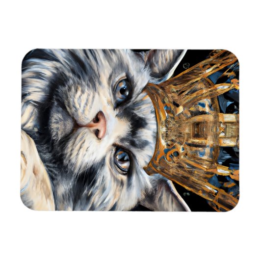 Magnet Flexible Un chat avec une couronne (Horizontal)