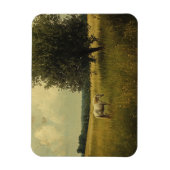 Magnet Flexible Un Cheval Blanc Pâturant Dans Un Champ (Vertical)