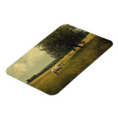 Magnet Flexible Un Cheval Blanc Pâturant Dans Un Champ (Côté Gauche)