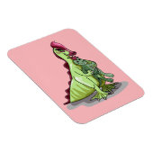 Magnet Flexible Un Hadrosaurus Féminin Tenant Une Poupée. (Côté Droit)