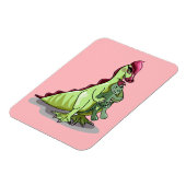 Magnet Flexible Un Hadrosaurus Féminin Tenant Une Poupée. (Côté Gauche)