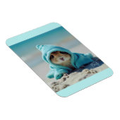 Magnet Flexible Un joli hamster sur la plage-Adorable Design d'été (Côté Droit)