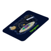 Magnet Flexible Un joli poisson heureux dans l'espace dessin animé (Côté Gauche)