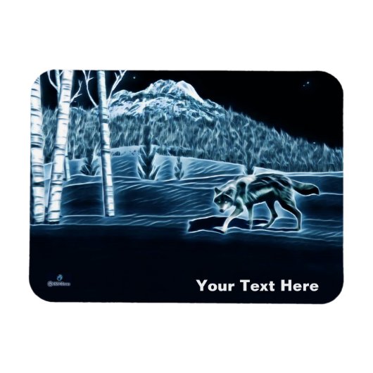 Magnet Flexible Un Loup Sur Neige (Horizontal)