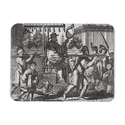 Magnet Flexible Un mandarin dans une chaise de dedan, illustration (Horizontal)