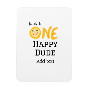 Magnet Flexible Un mec heureux 1er joyeux Anniversaire souriant ja