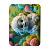 Magnet Flexible Un mignon bébé Yeti fait de fil (Vertical)