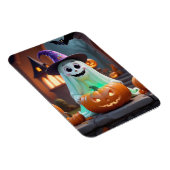 Magnet Flexible Un mignon fantôme avec des citrouilles d'Halloween (Côté Droit)