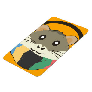 Magnet Flexible Un mignon hamster en caricature avec une écharpe m