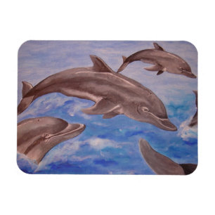 Magnet Flexible Un morceau de dauphins de saut