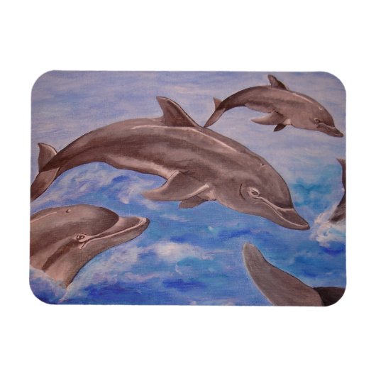 Magnet Flexible Un morceau de dauphins de saut (Horizontal)