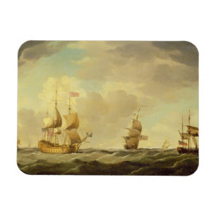 Magnet Flexible Un navire amiral anglais sous la voile facile dans