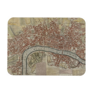 Magnet Flexible Un nouveau et précis plan des villes de Londres e