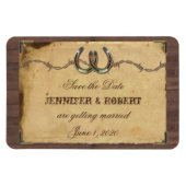 Magnet Flexible Un pays rustique en fer à cheval Mariage Enregistr (Horizontal)