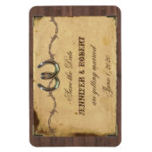 Magnet Flexible Un pays rustique en fer à cheval Mariage Enregistr (Vertical)