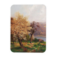 Un paysage de lac au printemps par Adolf Kaufmann
