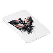 Magnet Flexible Un pompier américain.Drapeau des Etats-Unis. (Côté Droit)