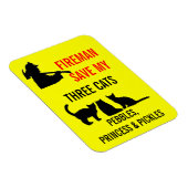 Magnet Flexible Un pompier sauve ma sécurité de trois chats (Côté Droit)
