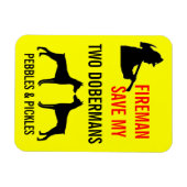 Magnet Flexible Un pompier sauve mes deux Dobermans (Horizontal)