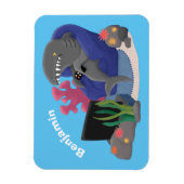 Magnet Flexible Un requin drôle en regardant la bande dessinée de (Vertical)