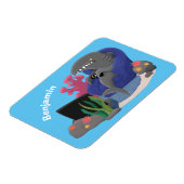 Magnet Flexible Un requin drôle en regardant la bande dessinée de (Côté Gauche)