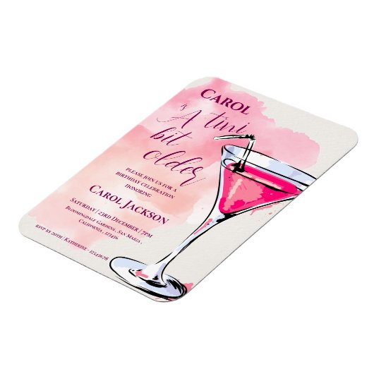 Magnet Flexible Un Tini Un Peu Plus Ancien Cocktail Rose Invitatio (Côté Gauche)