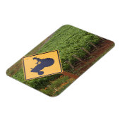 Magnet Flexible Un tracteur jaune qui traverse le vignoble (Côté Gauche)