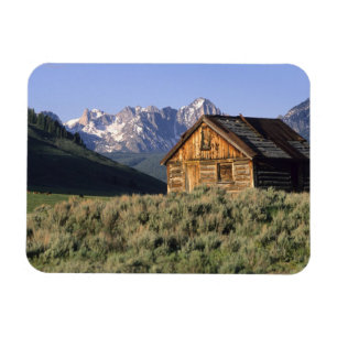 Magnet Flexible Une cabane en rondins et les montagnes Sawtooth da
