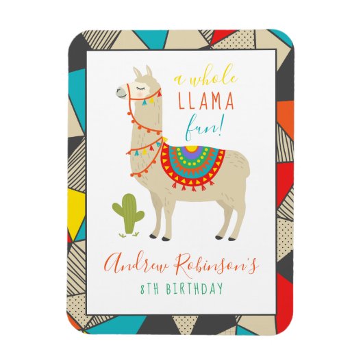 Magnet Flexible Une Fête d'Anniversaire Animale Llama Amusante (Vertical)