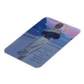 Magnet Flexible Une fille avec un verre de vin sur la côte (Côté Gauche)