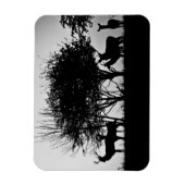 Magnet Flexible Une image de cerfs dans la brume matinale (Vertical)
