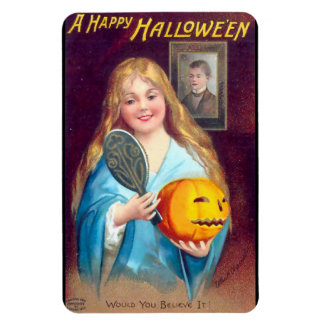 Magnet Flexible Une joyeuse fille d'Halloween brossant les cheveux