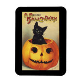 Magnet Flexible Une joyeuse Halloween par Ellen Clapsaddle, Chat V (Vertical)