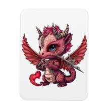 Une queue de coeur Bébé Dragon Rouge Saint-Valenti