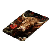 Magnet Flexible Une vache Brown dans les fleurs (Côté Gauche)