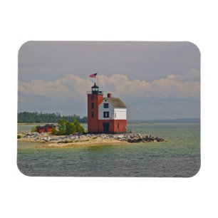 Magnet Flexible Une vue de la station de phare de Round Island.