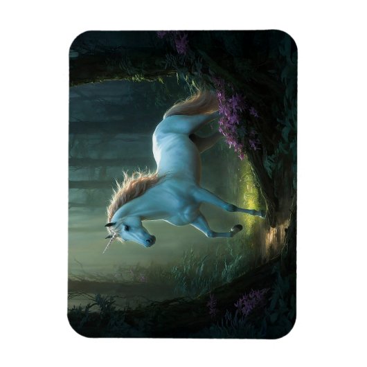 Magnet Flexible Unicorne magique en forêt enchantée (Vertical)